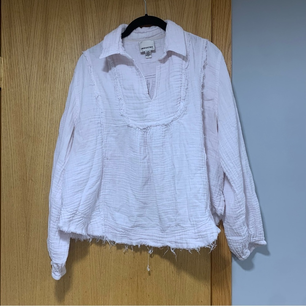 Industry Republic Clothing Light Pink Pullover Cotton Top - Size Large
